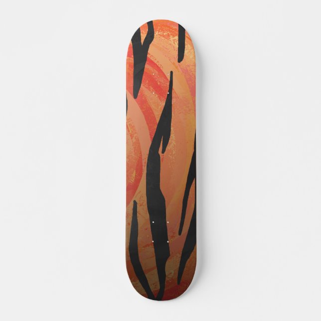 Skateboard Tiger chaud orange et noir (Devant)