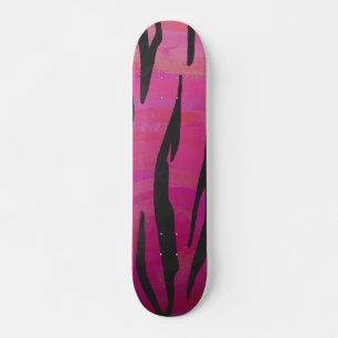 Skateboard Tiger rose chaud et noir