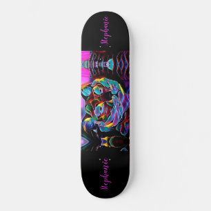 Skateboard Tigre Abstract Girl