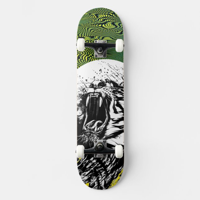 SKATEBOARD TIGRE DE PLANCHE ET PSYCHÉDELIQUES (Recto)
