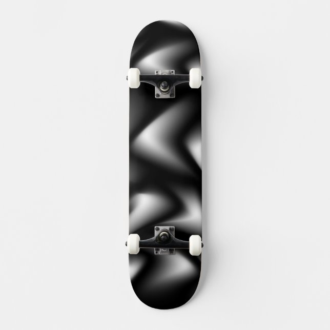 Skateboard Tissage Abstrait en noir et blanc (Recto)