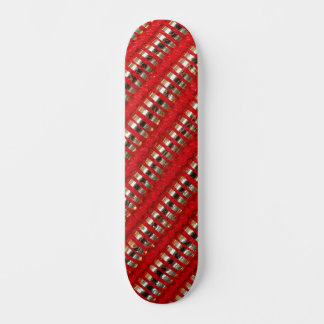Skateboard Tissu à rayures diagonales fines rouge et or Textu