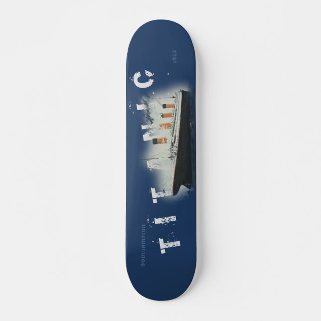 Skateboard Titanic de texte personnalisé désorganisé (Devant)
