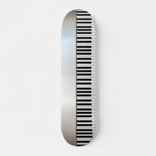 Skateboard Touches de piano cool, argent