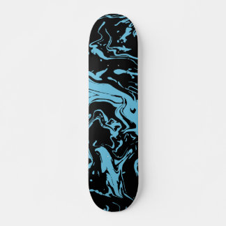 Skateboard Tourbillons abstraits de peinture fluide bleue et