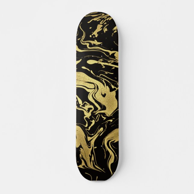 Skateboard Tourbillons noirs Liquid Rich Gold do-it-yourself  (Devant)