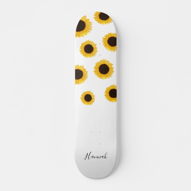 Skateboard Tournesol moderne personnalisé (Devant)
