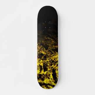 Skateboard Tournoyé en or tourbillons géométriques noirs