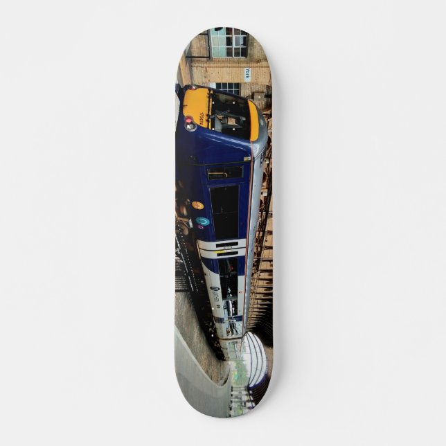 Skateboard Train bleu et jaune (Devant)