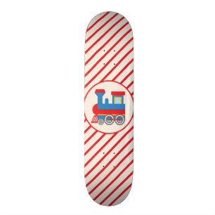 Skateboard Train rouge et bleu rétro