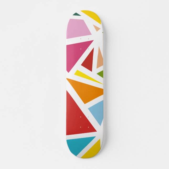 Skateboard Triangles colorés motif 4 (Devant)