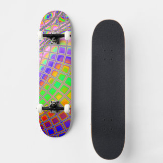 Skateboard Tripant Groovy Vibrant Art Digital Fractal Abstrai