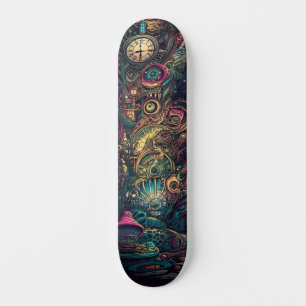 Skateboard Trippy Abstrait Perdre Vous-Même Dans Le Temps Pat