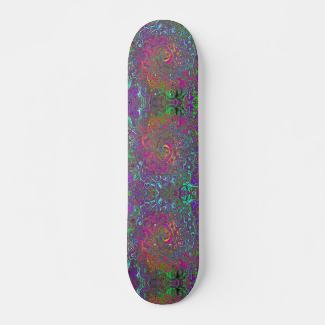 Skateboard Trippy Hot rose Abstrait Retro Liquid Swirl (Devant)