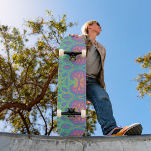Skateboard Trippy Super mathématique géométrique Arbre fracta
