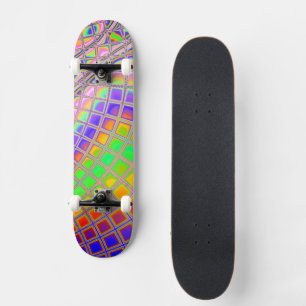 Skateboard Trippy Super Vibrant Abstrait Digital Fractal Art