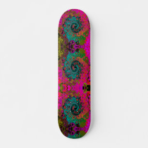 Skateboard Trippy Turquoise Abstrait Retro Liquid Swirl