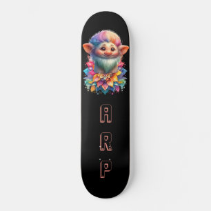 Skateboard *~* Troll à barbe florale AP89 Initiales à arc-en-