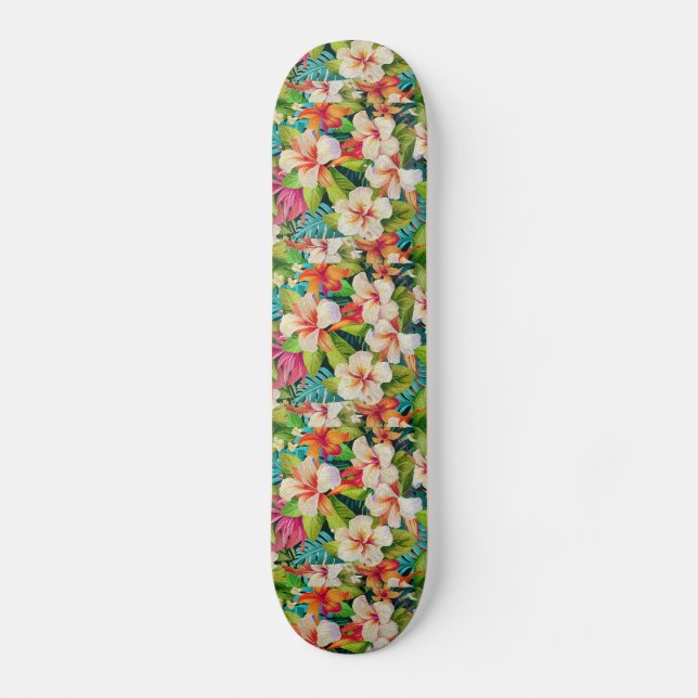 Skateboard Tropical Floral Oil Painting Style (Recto)
