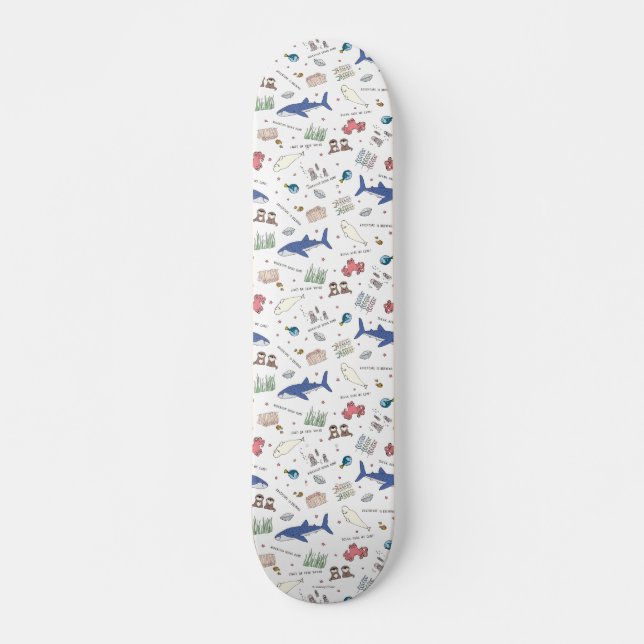 Skateboard Trouver Dory Cartoon Motif blanc (Devant)