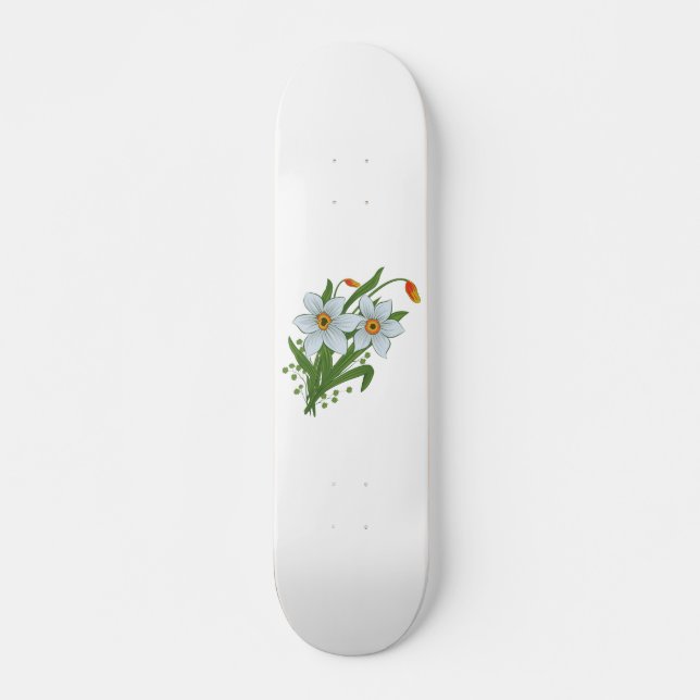 Skateboard Tulipes et jonquilles Fleurs (Devant)