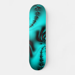 Skateboard Turquoise Bleu Fractal