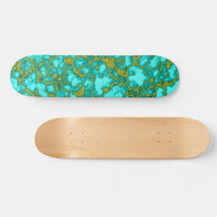 Skateboard Turquoise et or