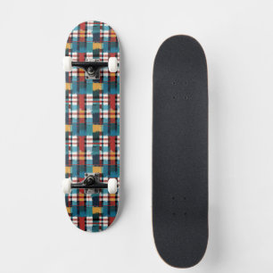 Skateboard Turquoise rouge jaune blanc