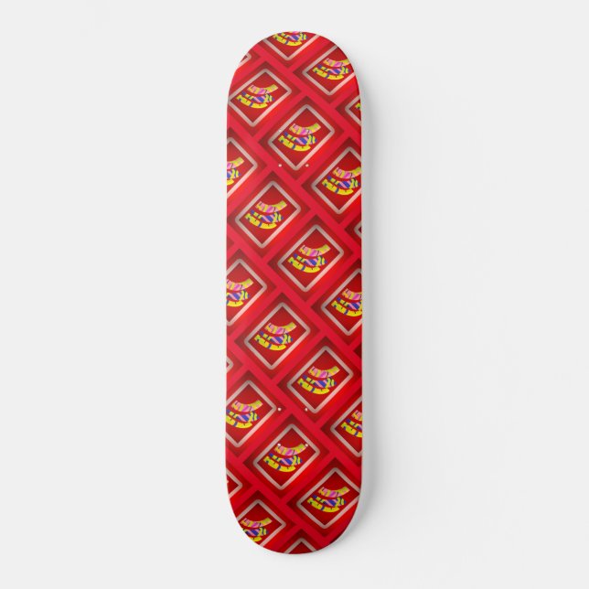 Skateboard TUTEAU Coque PIPES CONCEPTION COULEUR ROUGE PLUS S (Recto)