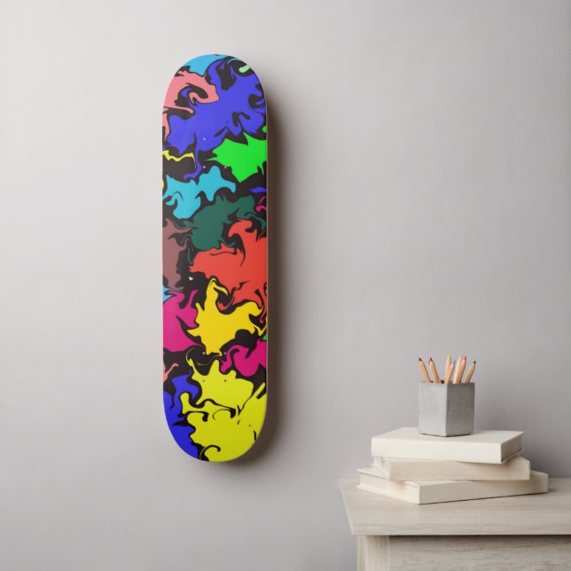 Skateboard Twirl coloré Abstrait / (Art mural)