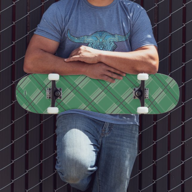Skateboard Two Tone Plaid Green HAMbWG  (Outdoor 3)
