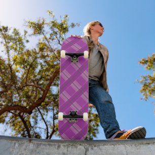 Skateboard Two Tone Plaid Purple HAMbWG 