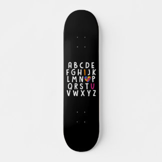 Skateboard Type d'alphabet de sensibilisation sur l'autisme