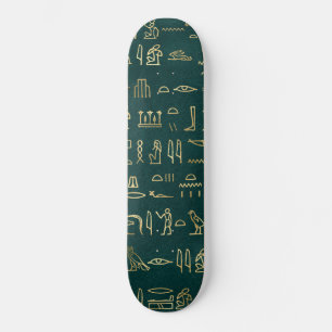 Skateboard Typographie égyptienne des Hiéroglyphes d'or