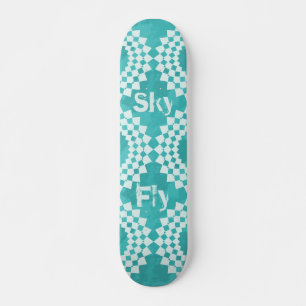 Skateboard Typographie moderne Fly Sky Blue Mandala