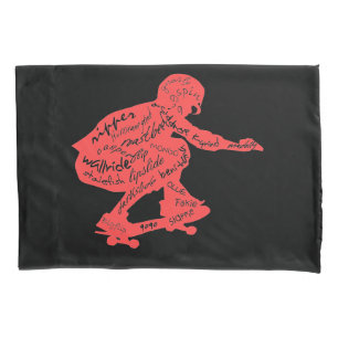 Skateboard Typography - Pillow Case