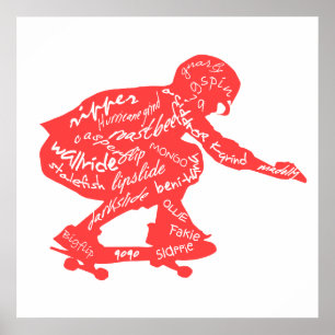 Skateboard Typography Poster