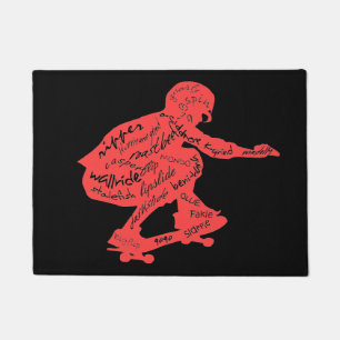 Skateboard Typography - Room Decor Doormat