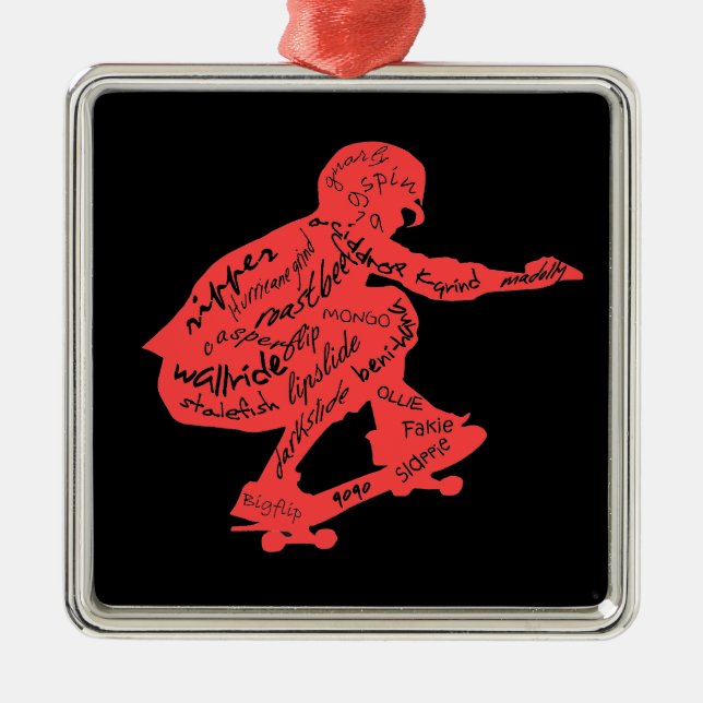 Skateboard Typography - Xmas Ornament (Front)