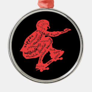 Skateboard Typography - Xmas Ornament