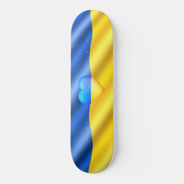 Skateboard Ukraine - Paix - drapeau ukrainien - Liberté (Recto)