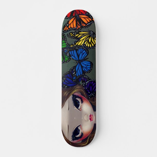 Skateboard Un arc-en-ciel de planche à roulettes de fée de pa (Devant)