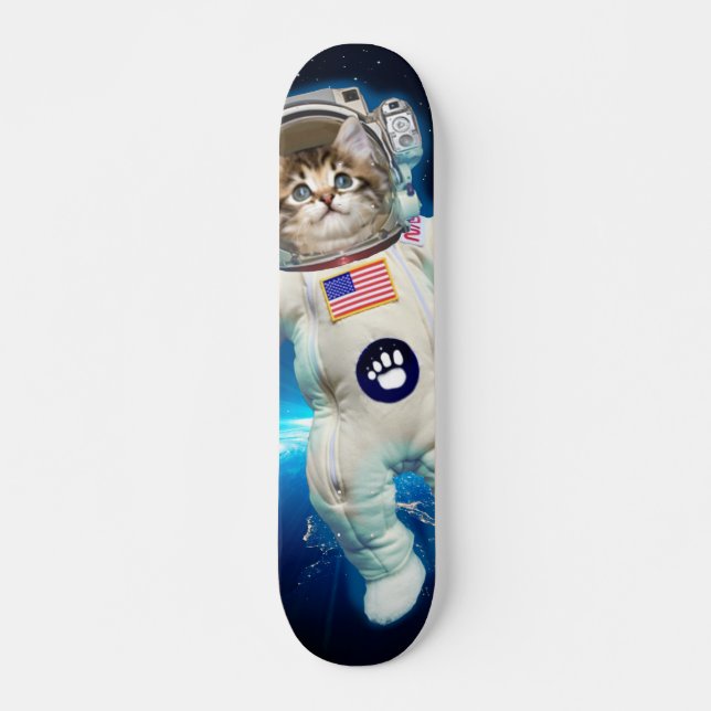 Skateboard Un astronaute de chat dans l'espace (Devant)