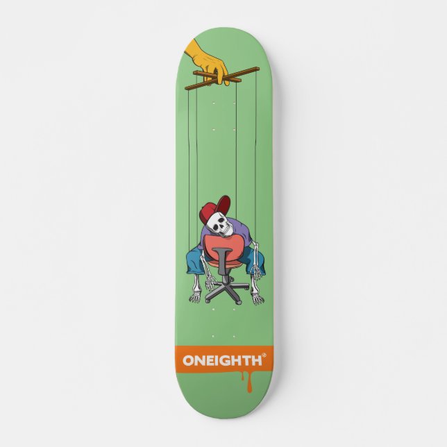 Skateboard Un crâne fatigué. ONHUITIÈME Original de Tokyo (Devant)