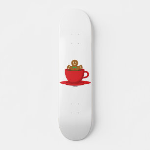 Skateboard Un Homme En Pain D'Épice Se Détendre En Coupe Roug
