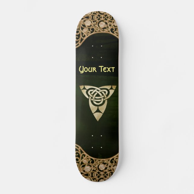 Skateboard Un noeud de trinité celtique sur les ombres de la  (Recto)