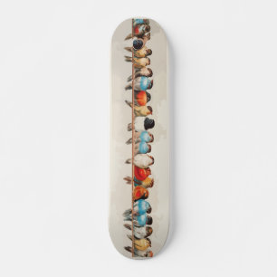 Skateboard Une perche d'oiseaux illustration vintage