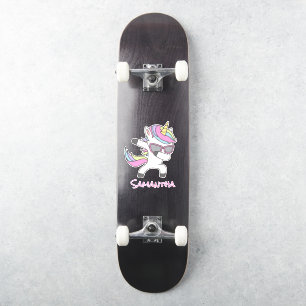 Skateboard Unicorn Cool Rainbow 