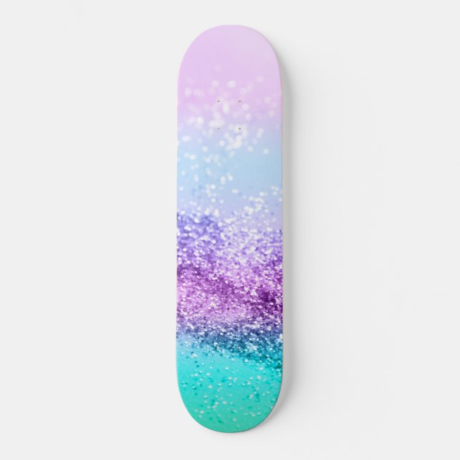 Skateboard Unicorn Girls Parties scintillant #14 #shiny #déco (Recto)
