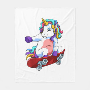 Skateboard Unicorn Lover Skateboarder Skateboardin Fleece Blanket